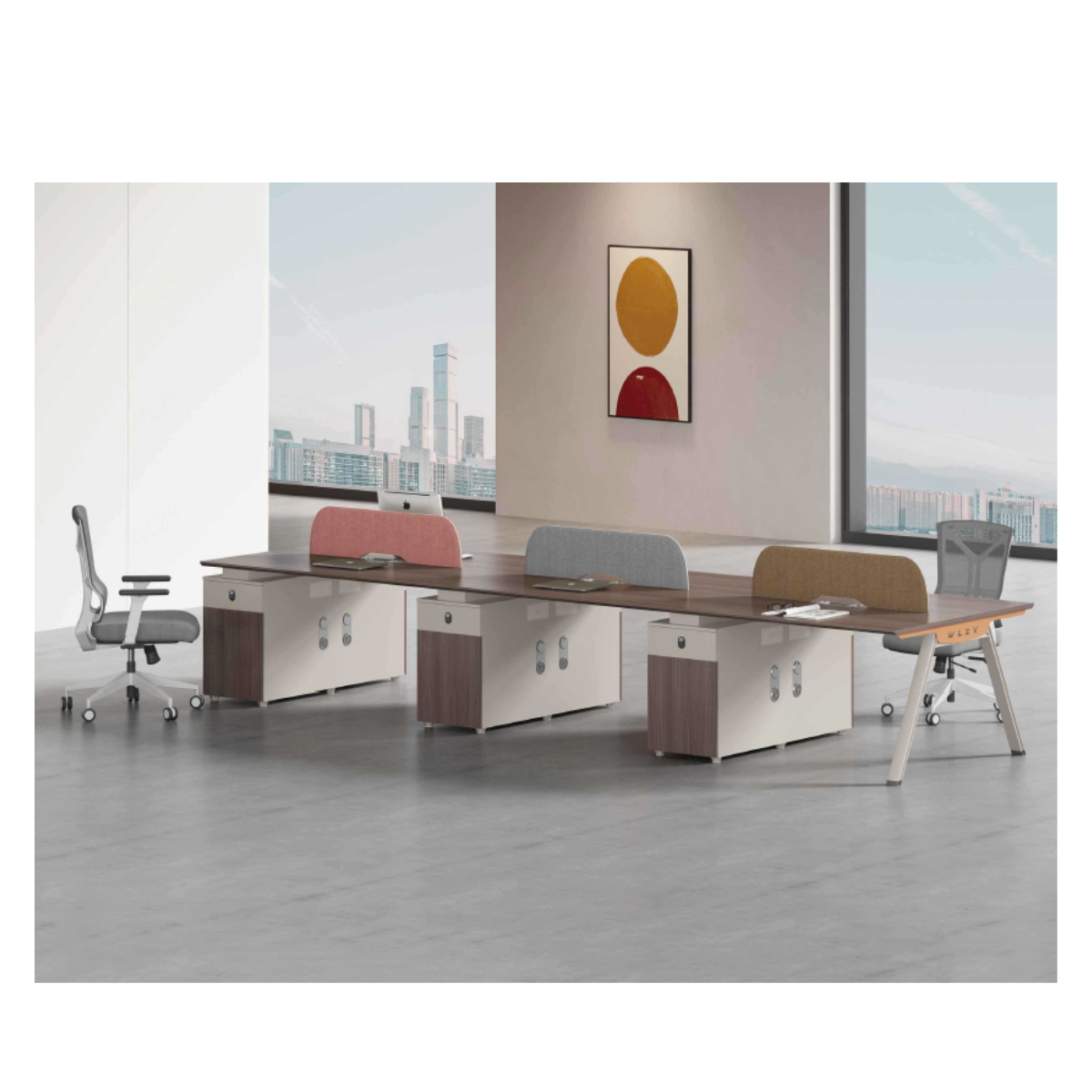 6-Seater Linear Workstation 